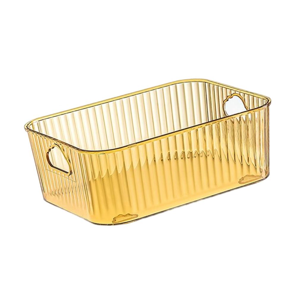Transparent Bin Vanity Organizer Container for Pantry , Yellow