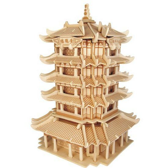 3D Wooden Jigsaw Puzzle Model - Four-Piece Street Stall Children's Toy
