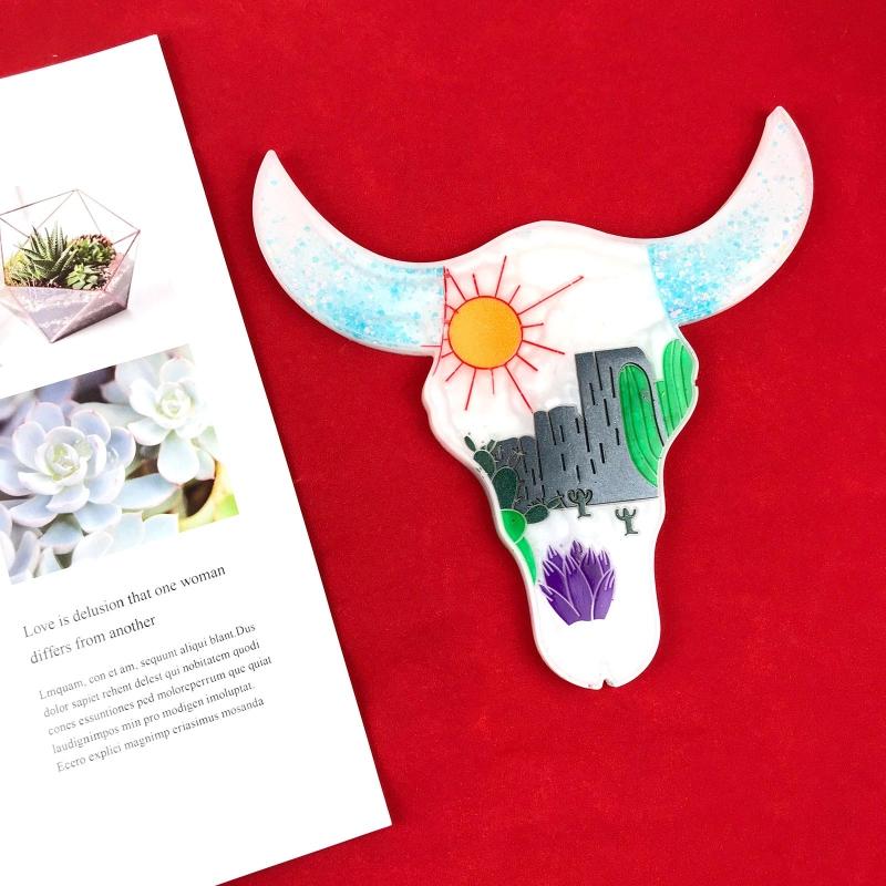 Animal for Head Silicone Mold Wall Pendant Decor Resin Casting Mold Bull for Head Coaster Epoxy Casting Mold Home Decor