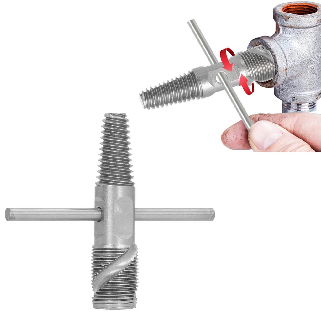 2 in 1 3/4 Inch Double Broken Screw Extractor 65 Manganese Steel Broken Pipe Remover Use T