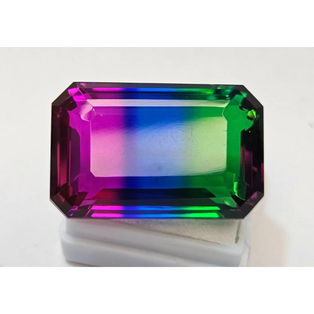 Beautiful Bi-Color Ametrine Natural Emerald Cut 80-81 Ct Certified Gemstone