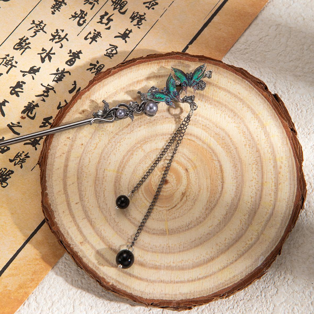 

Новая китайская мечта Фиолетовая бабочка Кисточка Заколка для волос Национальный тренд Древний стиль Холодный ветер Нишевая Заколка для волос Пучок Шаг Рокер Женская