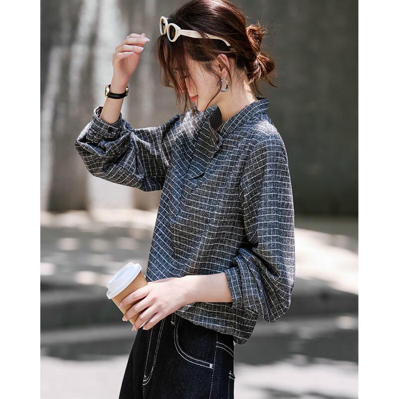 Women's Relaxed Fit Plaid Pullover Shirt