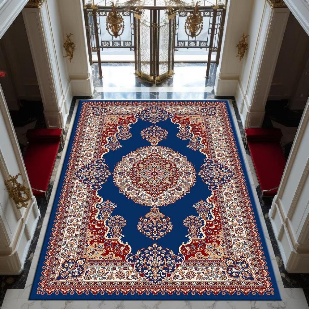 Luxury American Persian Style Rug Boho Chic Living Room Carpet Non Slip Sofa Coffee Table Mat European Bedside Floor Decor 40x60CM