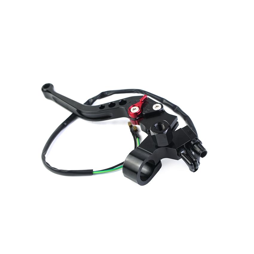 22mm Kopplingshandtag Motorcykel Vänster Linje Kabelhandtag CNC Röd Svart Skoter för Peugeot Benelli Piaggio Aprilia NIU Kymco