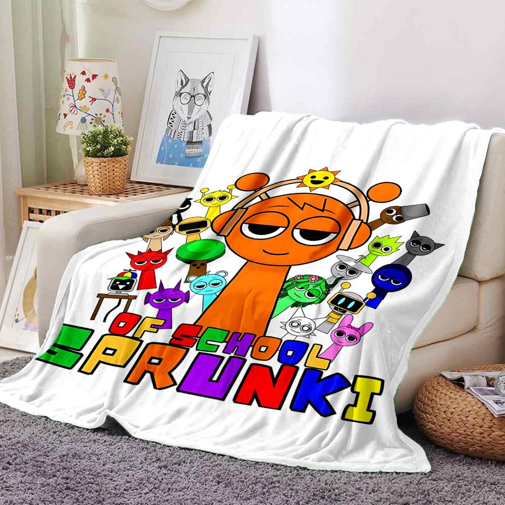 Coperta stampata a tema Sprunki - Perfetta per divano, letto, viaggi e uso all'aperto | Lavabile in lavatrice, accogliente e resistente.