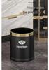 Fireproof Double-Layer Stainless Steel Trash Can for Hotels & Game Rooms