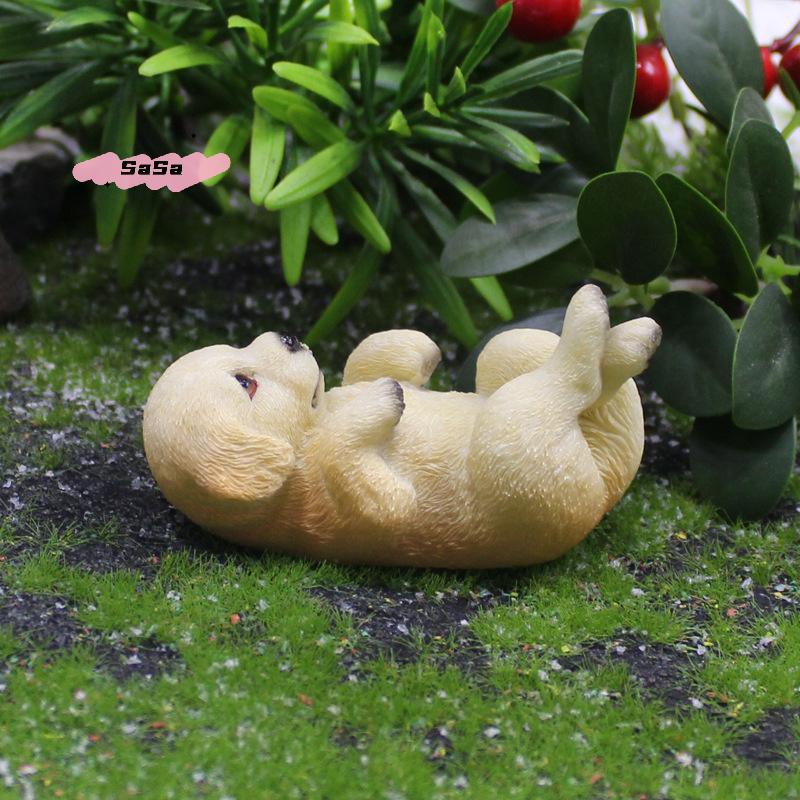 S-1 Pc Realistic Golden Retrievers Puppy Dog Miniature Figurine For Home And Garden Decors Resins Labrador Figure Ornament