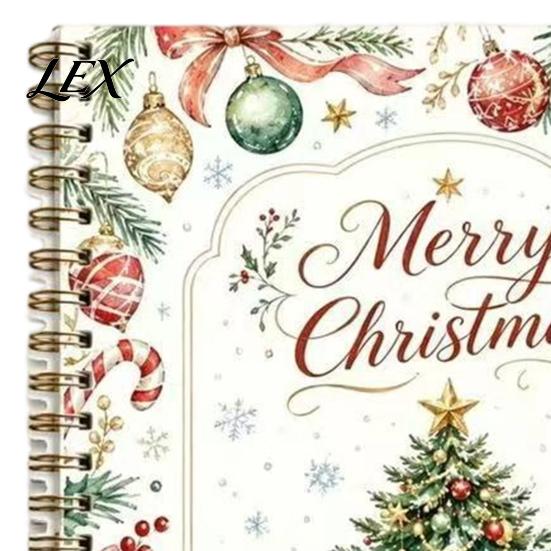 Unique Gift for Co-workers Christmas Card Book, DIY Spiral-Bound Merry College Survival Personalized Greeting Book Kit, 10-Page Students Graduation