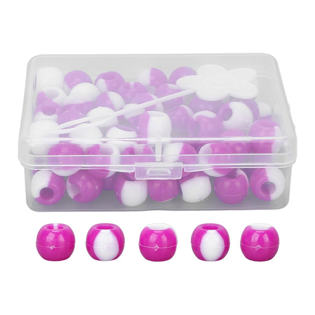 74pcs Round Hair Beads DIY Plastic Crochet Braid Wig Accessories Braid Dreadlock Beads Hair