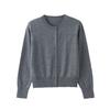 Women's Cardigan Casual Round Neck Long Sleeve Button Down Solid Color Knit Top