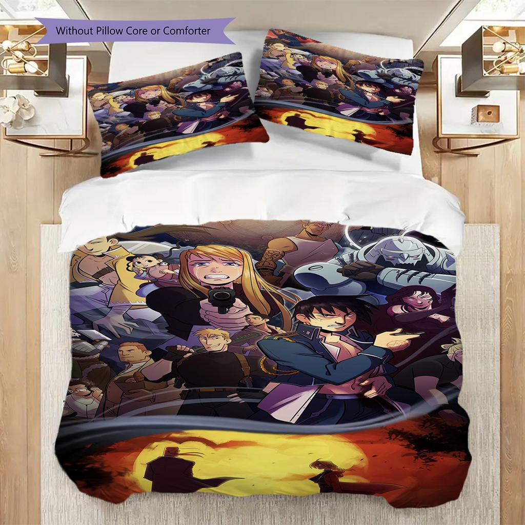 Fullmetal Alchemist Threepiece Set 1 Duvet Cover 2 Pillowcase Without Core Duvet Cover And Pillowcase Gift Soft And Comfortable