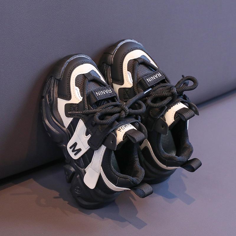 Мальчишеская Обувь Детская Спортивная Беговая Студенческая Антискользящая Папина Модная 26 чёрный