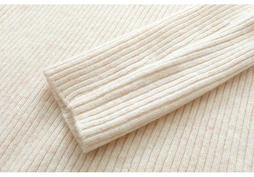 Women's Half-Zip Slim-Fit Cashmere Sweater - Half-High Collar, Warm Knitwear for Autumn & Winter