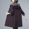Spring Autumn Plus Size Women's Coat  Loose Office Lady Hooded Comfortable Long Sleeves Mid Length Female Coat