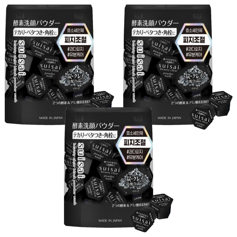 Suisai Beauty Clear Black Powder Wash 32 pcs, 12.8g, 3 pcs
