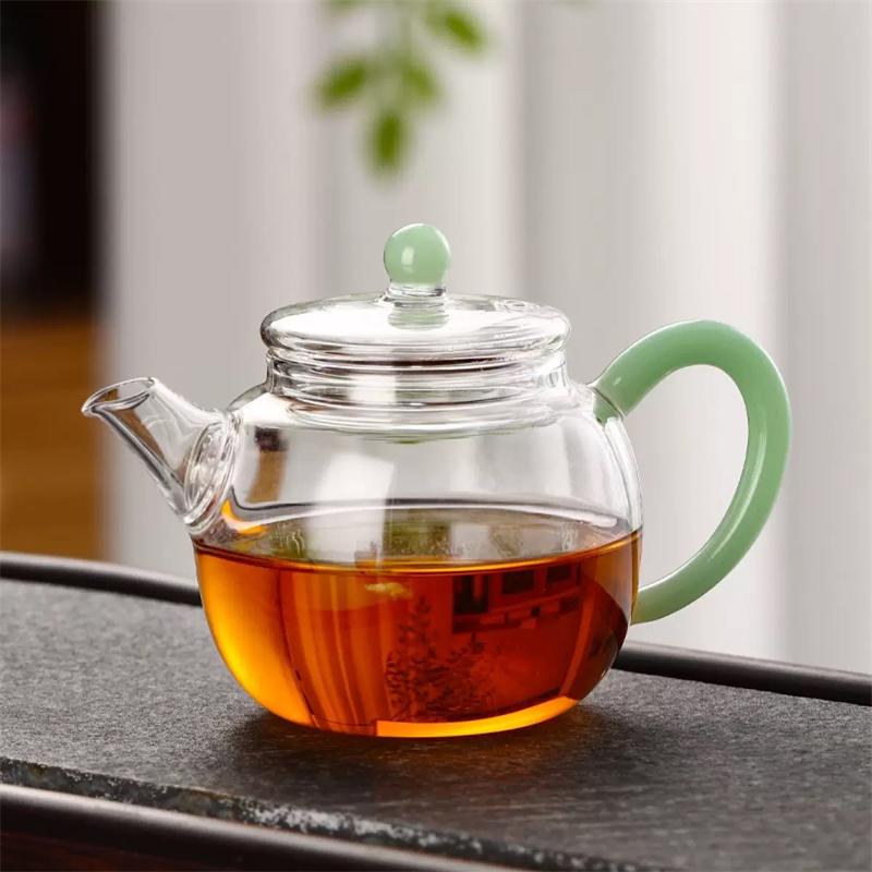 

One Person 150ml Small Capacity Heat-Resistant Kung Fu Glass Teapot Brewing Puer Flower Green Tea Pot Teaware светло-зеленый