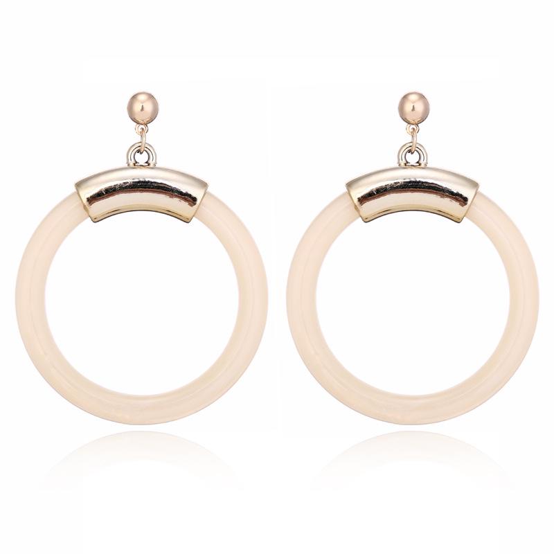 European and American fashion large circle hollow earrings temperament acrylic versatile earrings