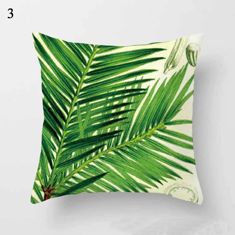 Sofa Car Pillowcase Home Decor Tropical Palm Tree Green Cushion Cover Decorative