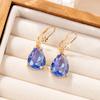 Korean Fashion Water Drop Tassel Earrings - Retro Gemstone Court Style, Simple & Elegant for Women
