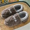 Men's cotton slippers winter bag heel indoor home men's warm and velvet household wool cotton shoes women wear outside winter