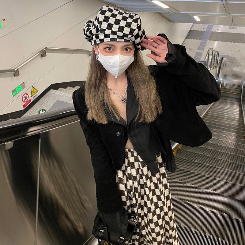 Y2k Blouse Women Vintage Black Shirt Gothic Harjauku Pleated Button Up Korean Dark Tight Long Sleeve Aesthetic Female