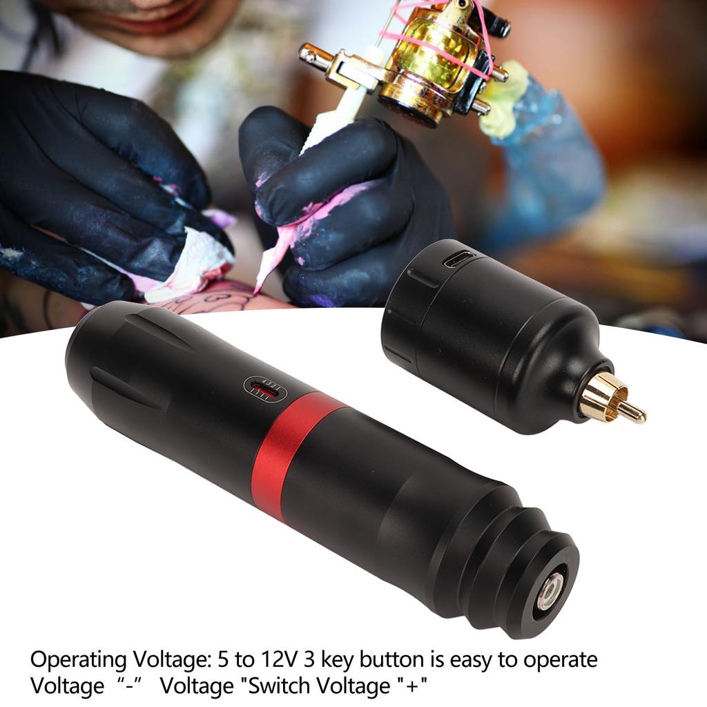 Tattoo Pen Machine Kit with 1300mAh Power Supply Clip Cord Connector Wireless Tattoo Pen Kit