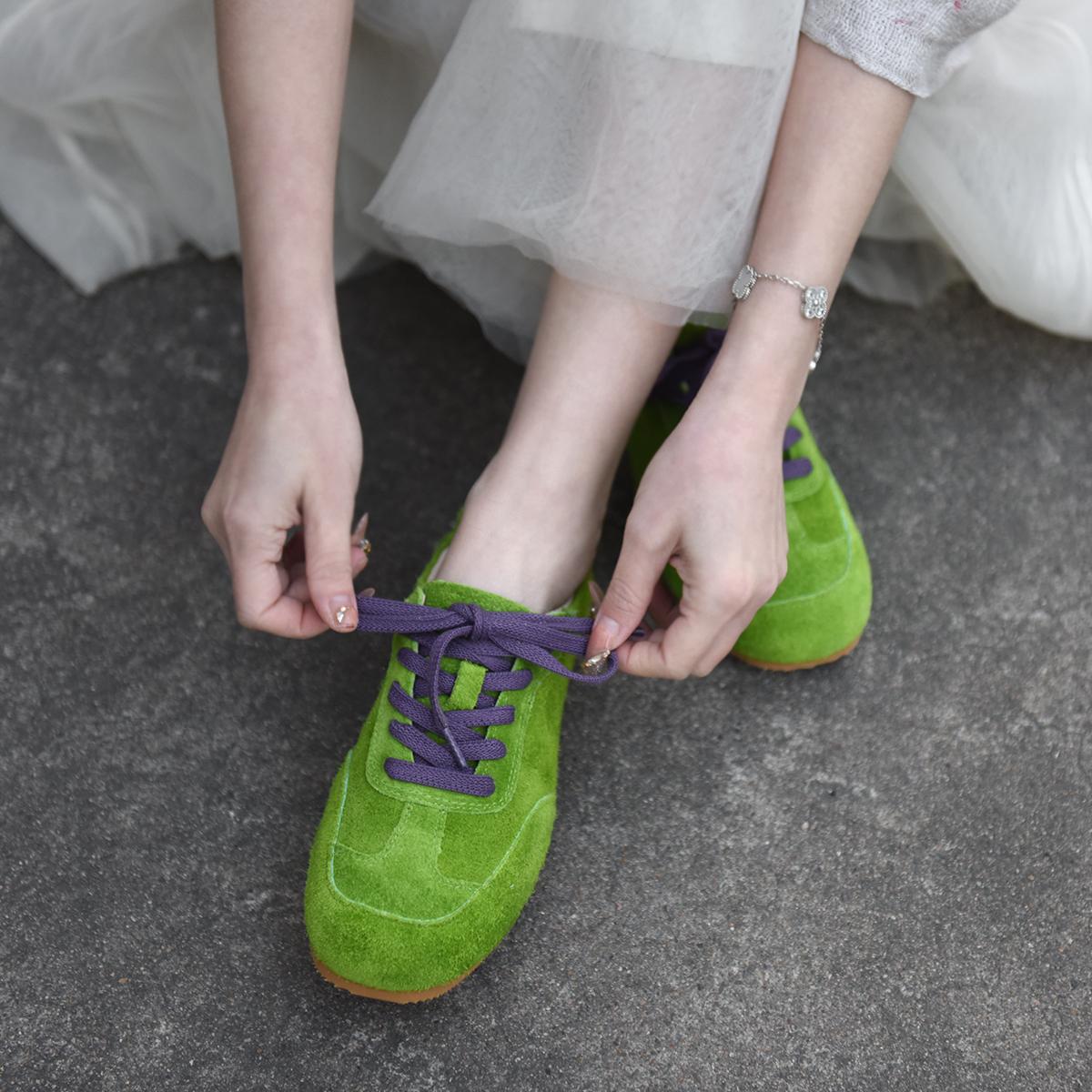 

Синий шкаф Мягкая кожа Уродливый Мо Тренировочная обувь Зеленые бокен обувь Повседневные дышащие кроссовки 2025 Новые на плоской подошве Обувь Форреста Гампа 40 зелёный