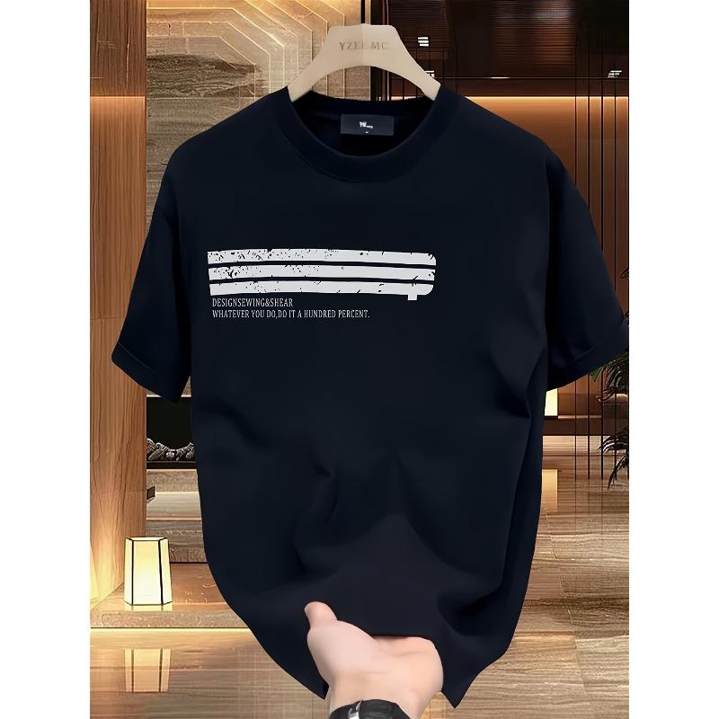 European Sizes Printed Short-Sleeve T-Shirt for Men In Summer  Korean-Style Japanese-Style Printed Versatile Tops for Men