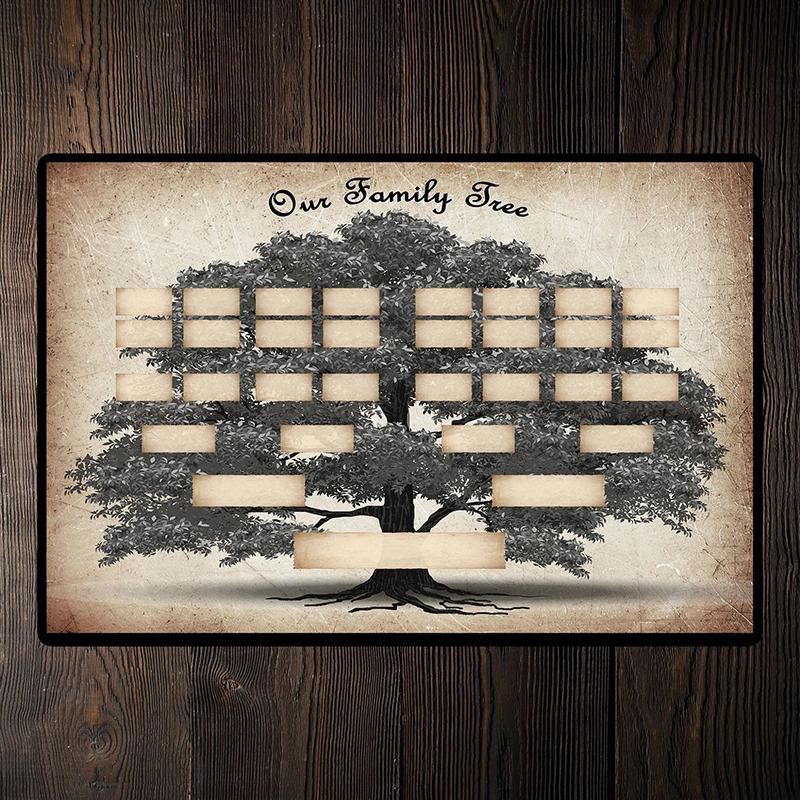 Buy 1PC Wall Art Blank Fillable Family Tree Genealogy Poster Chart ...