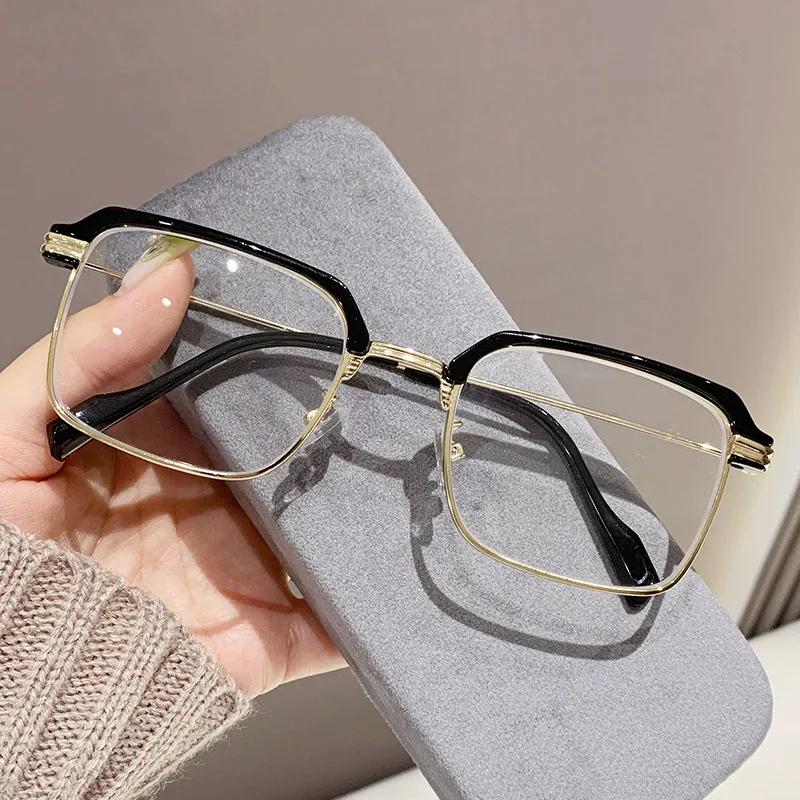 Fashionable Mens Reading Glasses New Half Frame HD Lens Far Sight Hyperopia Eyewear Trendy VintageStyle Unisex Prescription Presbyopia