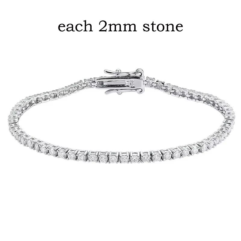

Smyoue 2-6.5mm Real Moissanite Tennis Bracelet for Women Christmas Gift Platinum Plated 100% 925 Silver Wedding Jewelry 15cm