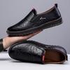 2025 Spring and Summer PU Hollow Men's Shoes Foreign Trade Men's Casual Leather Shoes Low-top Breathable One-pedal Lazy Shoes