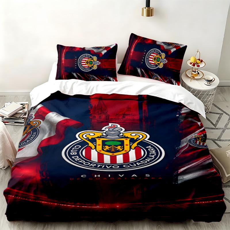 Deportivo guadalajara 3pc set Perfect for bedroom use Comfortable bedding set includes a duvet cover and two pillowcases Ideal birthday or Christmas g