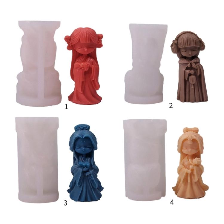 Girl Ornament Silicone Mold Resin Mold Fondant Candle Making Desktop Decoration