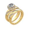Luxus Mikro-Inlay Zirkon Set Ring Europäische und Amerikanische Damenmode Hochzeits Set Ring