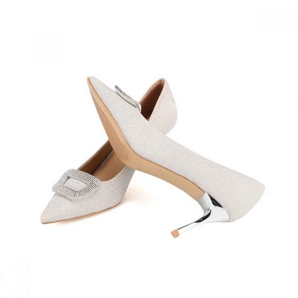 BARBARA Tkanina Błyszczące Kwadratowe Szpilki Biżuteryjne 7cm Bbh761gd