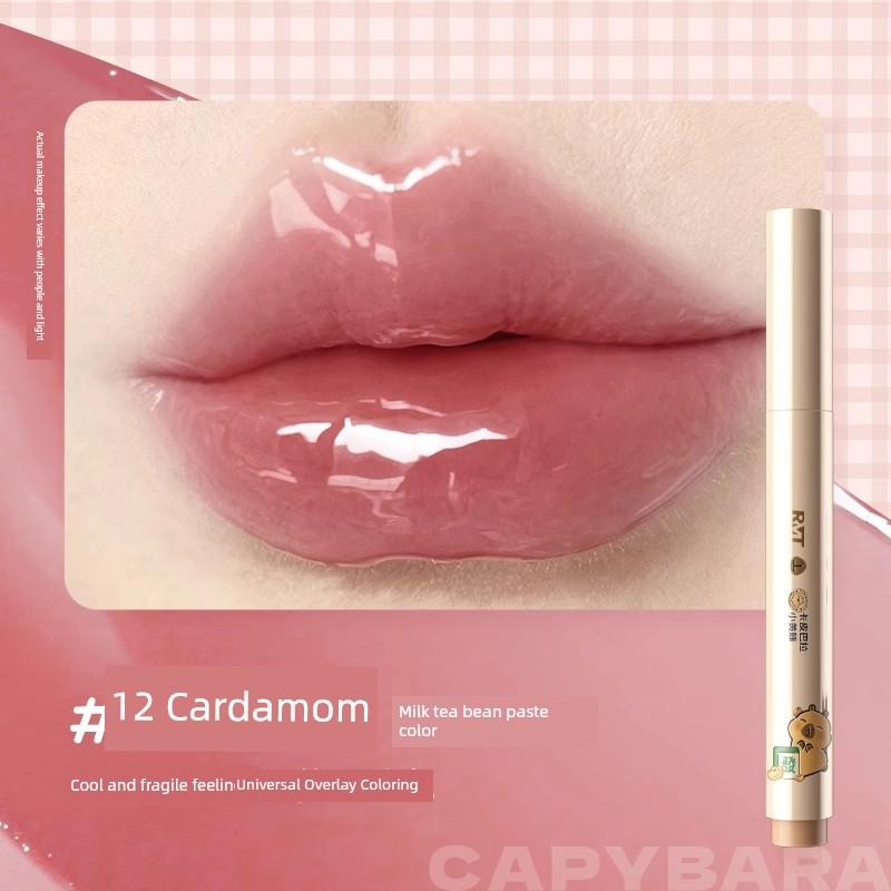 Rmt Luo Xiaoman Water Glossy Lip Jelly Lipstick for Women Solid Lip Gloss Mirror Lip Glaze Lip Oil Lip Balm Lip Mud for Women