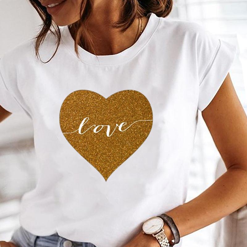 Summer Fashion Tee Top Women Music Love Trend Printing Short Sleeve Print T-shirt  Lady Female Clothing Casual Graphic T-shirt
