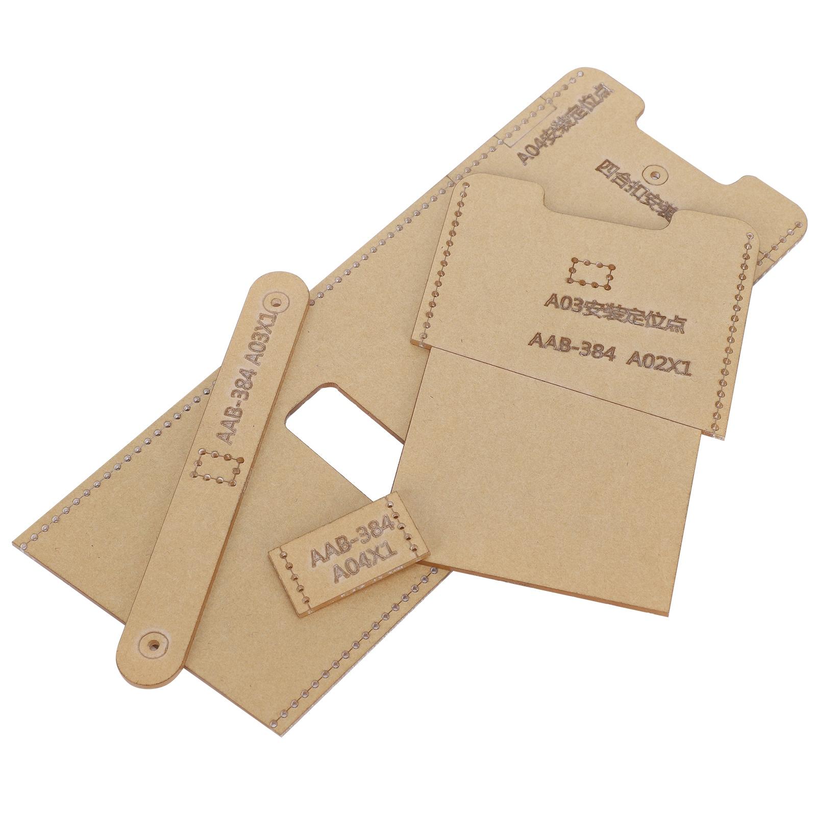 

4Pcs Acrylic Template Phone Case DIY HandMade Leather Pattern Wallet Drawing Mold Craft