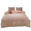 French-Inspired Floral Cotton Puff Lace Trim Bedding Set, 4-Piece Sheet and 3-Piece Duvet Cover