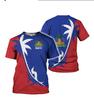 Fashion 2025 Haitian flag pattern T-shirt 3D printing Haiti National Day short sleeve fashion trend crew neck T-shirt American