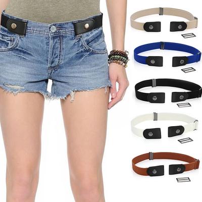 Unisex Belt Buckle-free Rubber Waist Belt Elastic Waist Strap for Trousers Pants Jeans