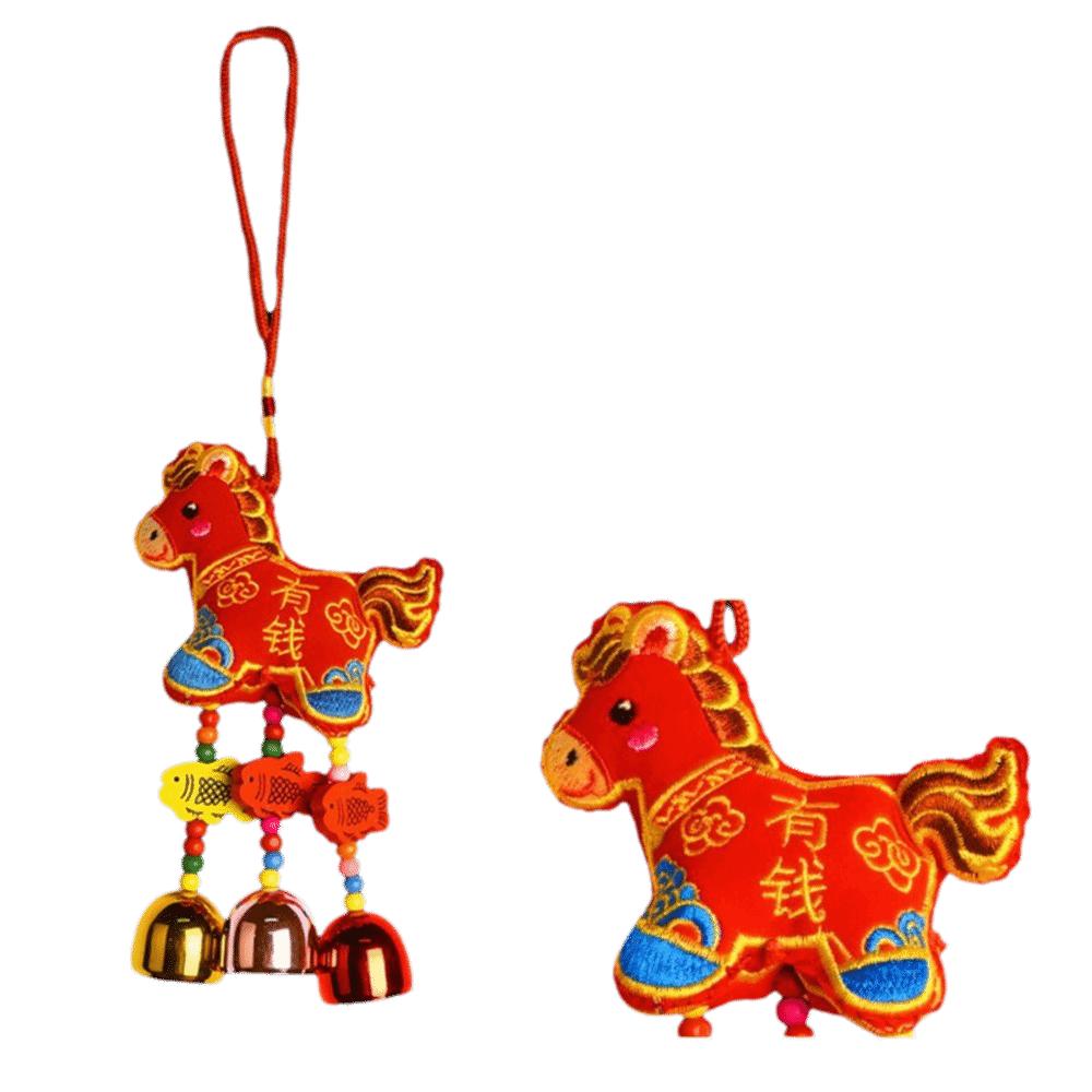 Plush Horse Keychain Cartoon Bag Pendant Cute Zodiac Pony Home Decoration  Birthday Gift