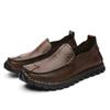 Fashion Moccasins Breathable Men Flats  Classic Soft Driving Shoes Genuine Leather Men Footwear Slip On Business Casual Walking Shoes