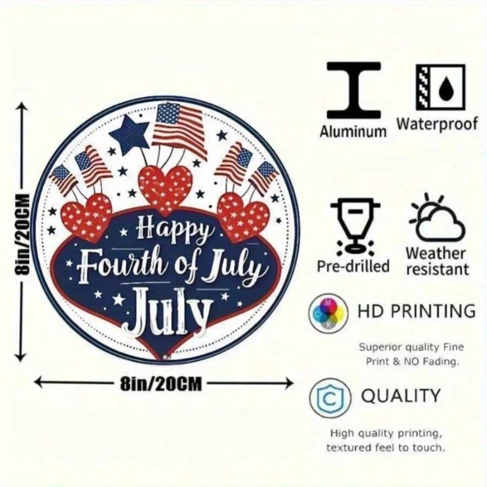 Fourth of July Patriotic Metal Wall Art Home Decor Outdoor Indoor American Flag Gift