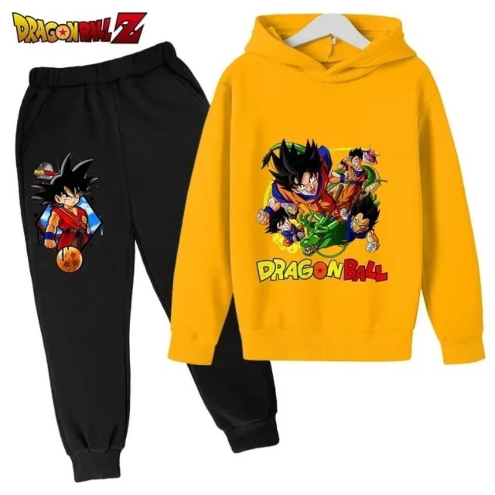 New Dragon Ball Hoodie Kids Spring Sportswear Boys and Girls Goku Sweatshirt Boys Clothes Girls Set Hoodie Pantsuit Children Y2K