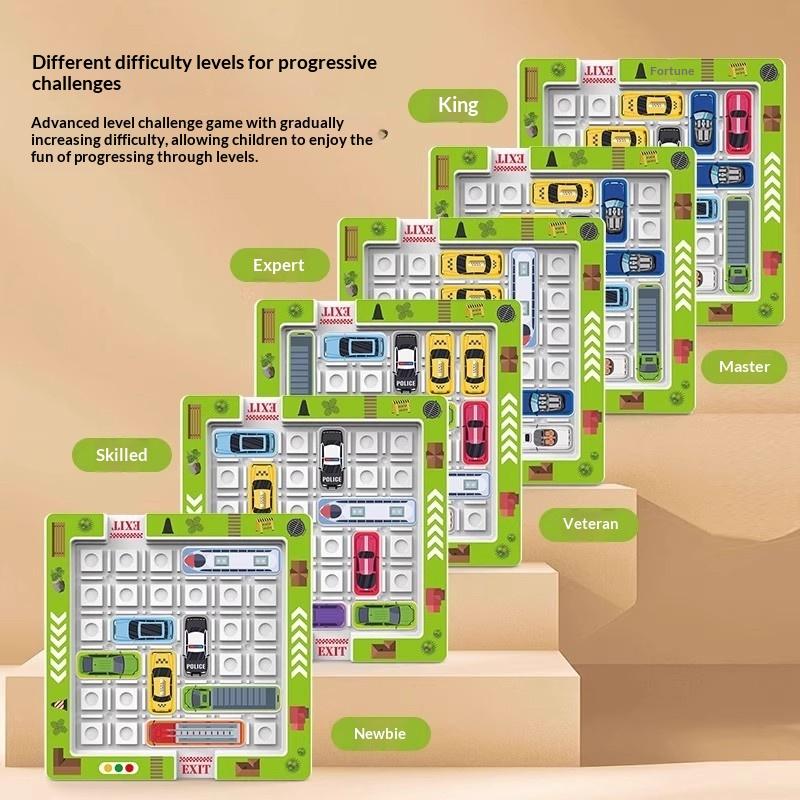 1 Set Magnetisches Parkplatz-Puzzle Stau-Spiel für Kinder Pädagogisches Logisches Denken Spielzeug Zahlen-Schiebe-Puzzle Gehirnjogger Geschenk