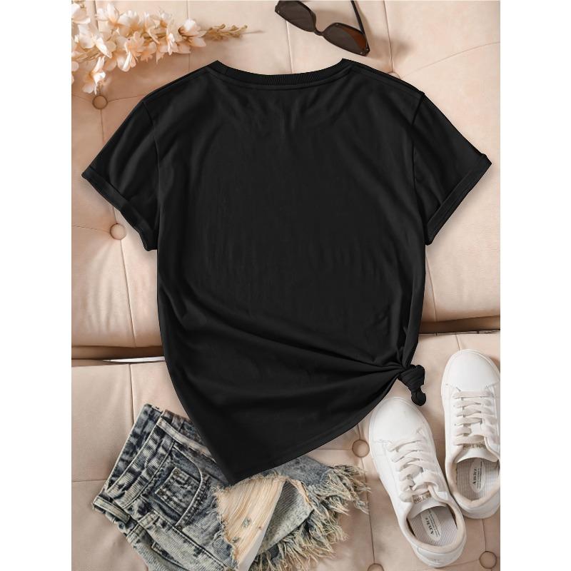 European Size Women's Casual Dragonfly Watercolor Print T-Shirt - Breathable Summer Short Sleeve Round Neck Top,