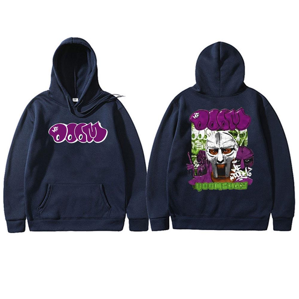 Rapper Mf Doom Madlib Madvillain Doomsday Double Sided Graphic Hoodie Male Hip Hop Pullover Hoodies Men Women Casual Sweatshirt